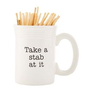 Take a Stab At It Mug Toothpick Holder